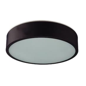 Plafon Redondo Aluminío Para 4 Lâmp Led 36Cm C9153 Preto