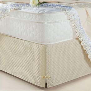 Saia Para Cama Box Queen Veneza 1 Peça Bege