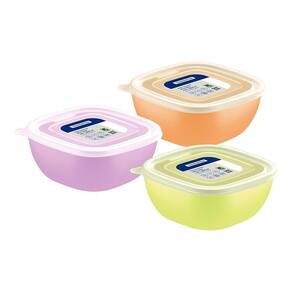 Pote Tramontina Mixcolor 600ml com Tampa Transparente 3 Cores - Embalagem com 12 Unidades