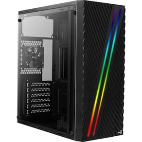 Gabinete Gamer Aerocool Streak Preto RGB Lateral Acrílico [F002]