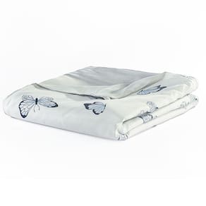 Capa Duvet Para Edredom Solteiro Essencialle Com Ziper 1 Peça Borboletas Azuis