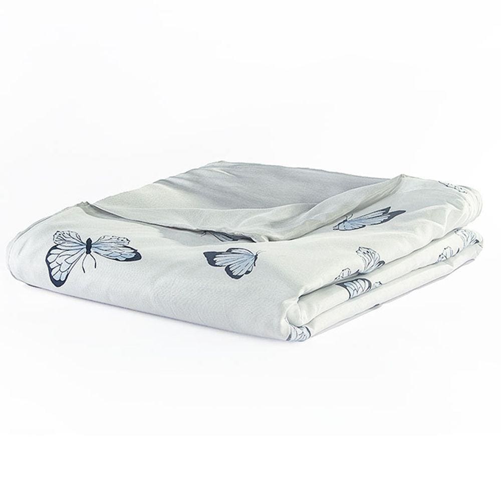 Capa Duvet Para Edredom Casal Queen Essencialle Com Ziper 1 Peça Borboletas Azuis