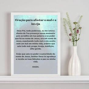 Quadro Oração Contra A Inveja 33X24Cm - Com Vidro