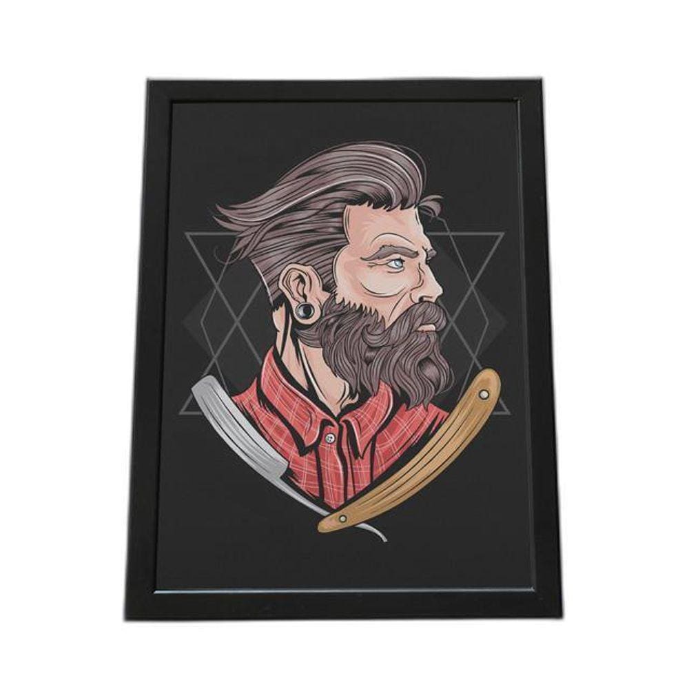 Quadro Com Moldura Barbeador Narvalha