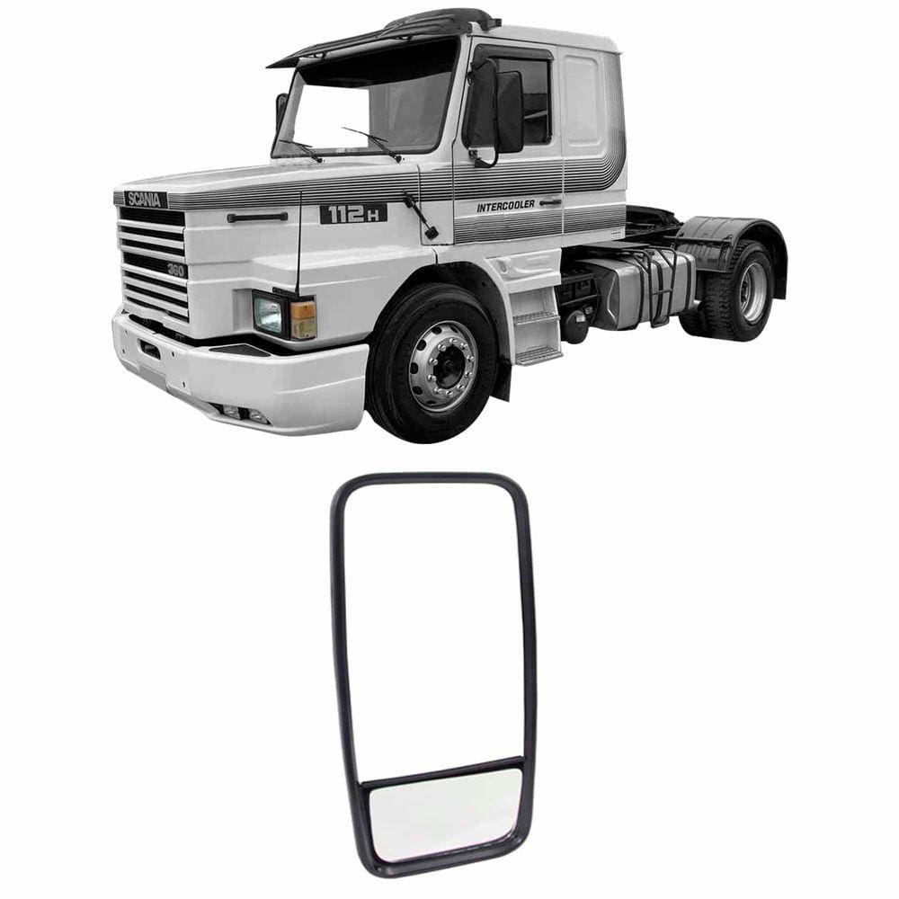 Espelho Retrovisor Plano Externo Bifocal Caminhão Sc T/R 112 113 L/E