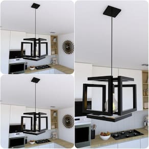 Kit 3 Pendentes Luminária Infinity Industrial Preto