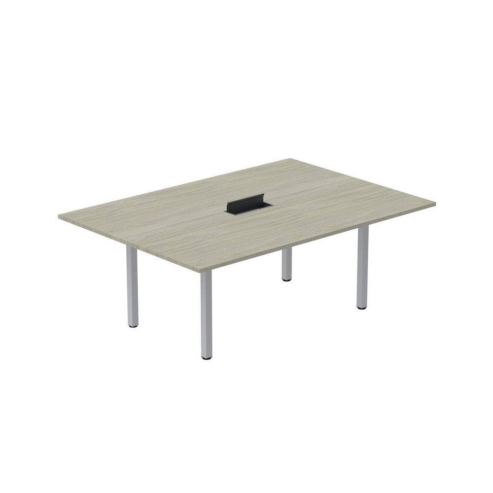 Mesa Reunião 200cm X 120cm Mrcpb2012 Nogueira Casablanca/Cinza