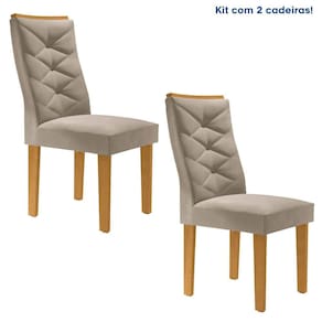 Conjunto 2 Cadeiras para Sala de Jantar Germany Espresso Móveis Cinamomo/ Bege