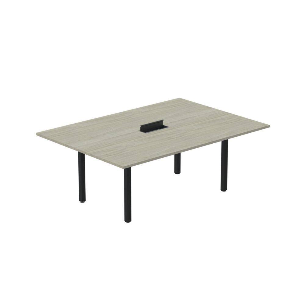 Mesa Reunião 200cm X140cm Mrcpb2014 Nogueira casblanca/Preto