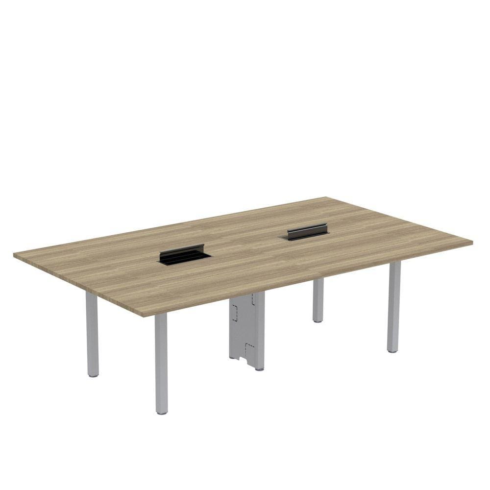 Mesa Reunião 240cm X 140cm Mrcpb2414 Noce Naturalle/Cinza