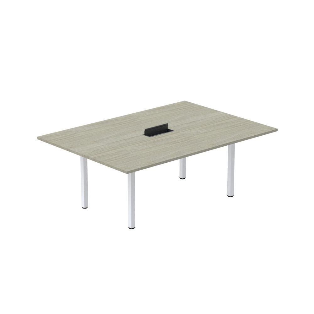 Mesa Reunião 200cm X 140cm Mrcpb2014 Nogueira casblanca/Branco