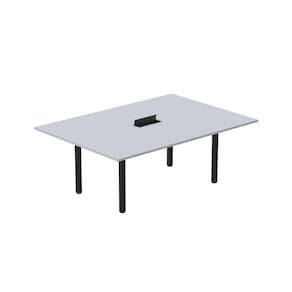 Mesa Reunião 200cm X140cm Mrcpb2014 Cinza/Preto
