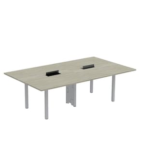 Mesa Reunião 240cm X 120cm Mrcpb2412 Nogueira Casablanca/Cinza
