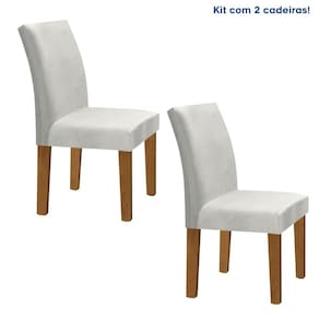Kit 2 Cadeiras Estofadas Espanha Espresso Móveis Ypê/Off White/Boucle Gelo