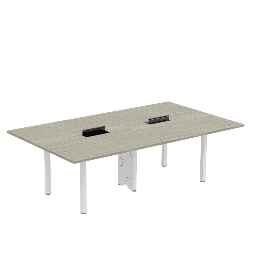 Mesa Reunião 240cm X 120cm Mrcpb2412 Nogueira Casablanca/Branco
