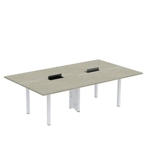 Mesa Reunião 240cm X 140cm Mrcpb2414 Nogueira Casblanca/Cinza