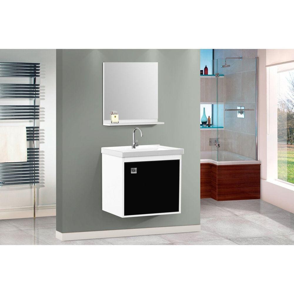Conjunto para Banheiro Unic 40 Cm Branco/Preto