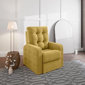 Poltrona Reclinável do Papai em Suede Mostarda