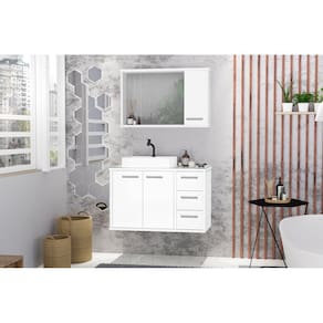 Conjunto para Banheiro Turin 80 com Vidro Branco