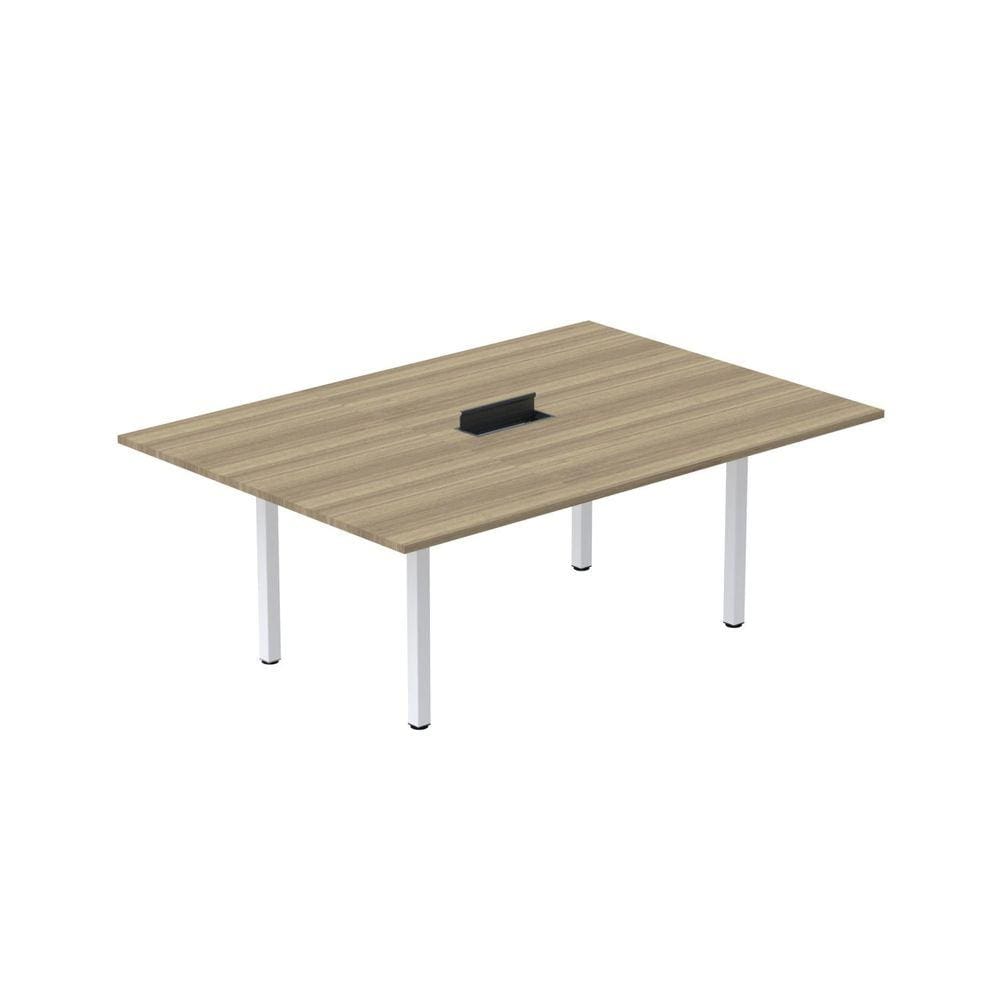 Mesa Reunião 200cm X 120cm Mrcpb2012 Noce Naturalle/Branco