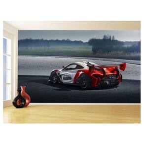 Papel De Parede 3D Carro Mc Laren Pista Super 3,5M Car278