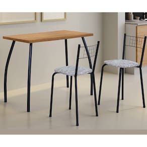 Mesa Para Apartamento De Parede Compacta Com 2 Cadeiras Slim