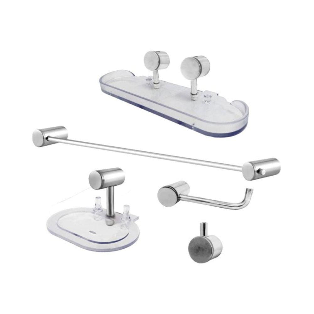 Kit Acessórios 5 Peças - Aluminio Cromado