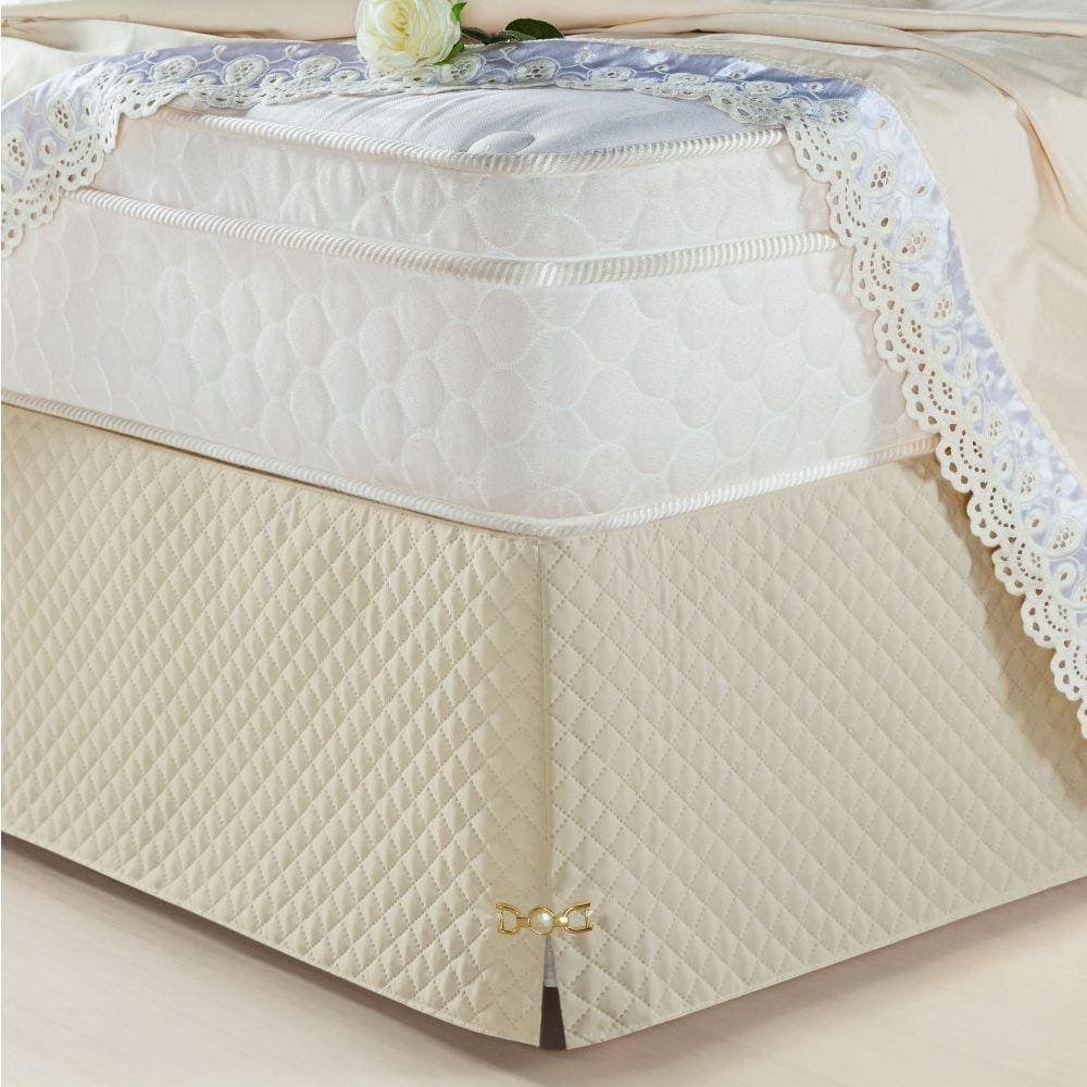 Saia Para Cama Box Casal Padrão Veneza 1 Peça Bege
