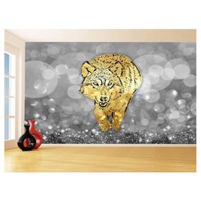 Papel De Parede Animais Pop Art Lobo Colorido 3,5M Pxa632