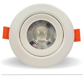 Kit 5 Spot Dicroica Redondo Direcionável Led Smd 5W Quente