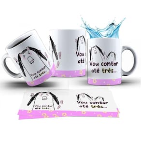 Caneca 325ml Flork Dia das mães, Vou contar até três
