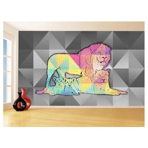 Papel De Parede Animais Pop Art Familia Leões 3,5M Pxa434