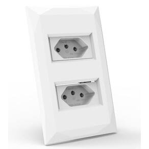 Mt - Cj Tomada Dupla 10A Montado 4X2 - Doha Branco