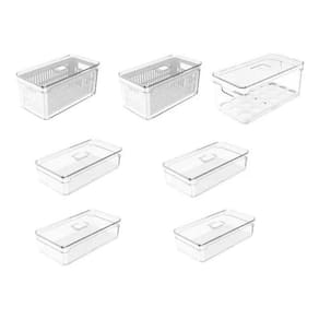 Kit 7 Organizador Clear Geladeira Frutas Verduras Legumes