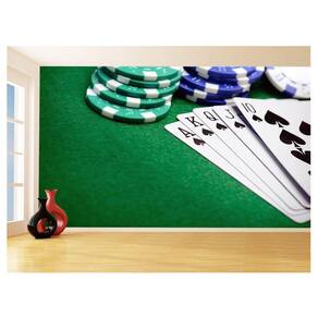 Papel De Parede 3D Salão De Jogos Cartas Poker 3,5M Jcs87