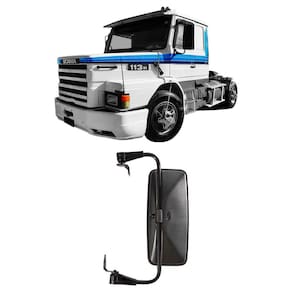 Espelho Retrovisor Plano Completo Bipartido Caminhão Sc 112 / 113 L/E