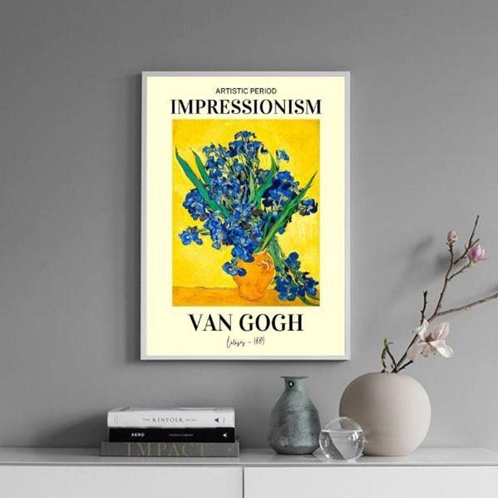Quadro Flores Impressionistas - Van Gogh 24X18Cm - Com Vidro