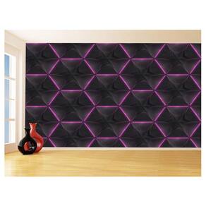 Papel De Parede 3D Colméia Moderno Gamer Rosa 3,5M Txt88