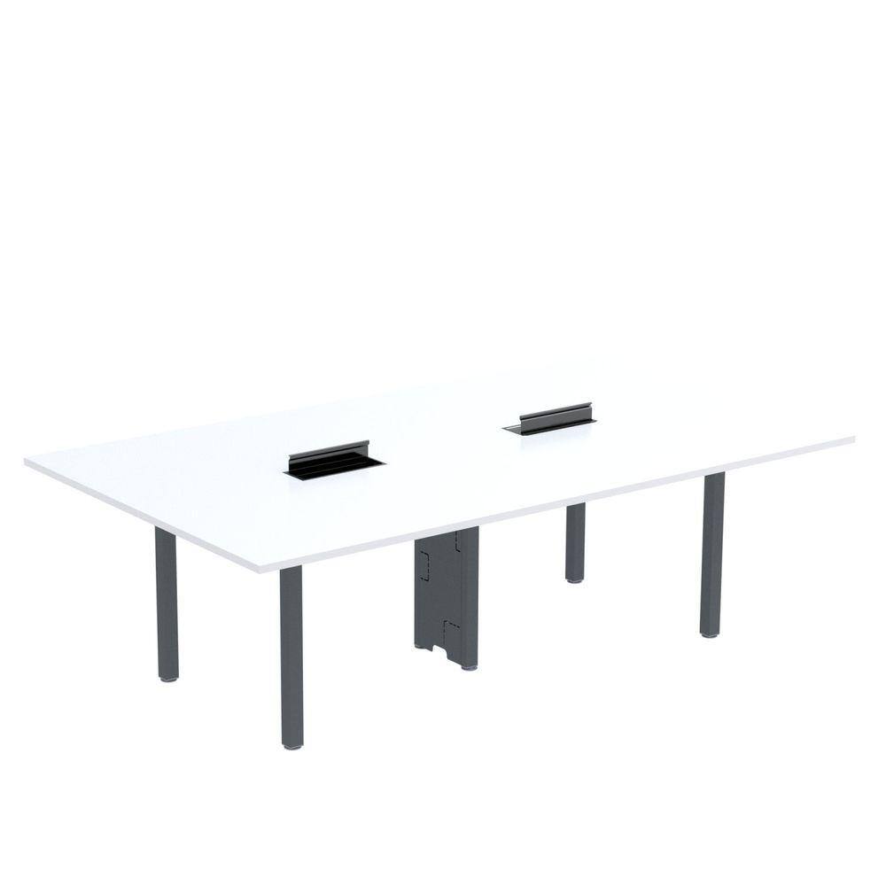 Mesa Reunião 240cm X 120cm Mrcpb2412 Branco/Cinza