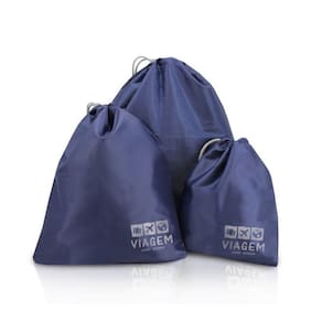 Kit Organizador De Bagagem com 3 Peças Azul