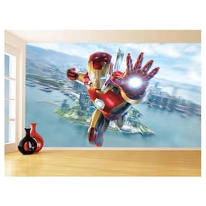 Papel De Parede 3D Heróis Homem De Ferro Mão 3,5M Nhma278