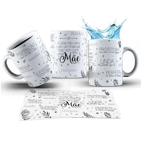 Caneca 325ml Dia Das Mães Minimalista Rainha, Guerreira