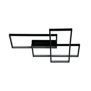 Plafon Moderno Em Alumínio Preto Led 90W Quad