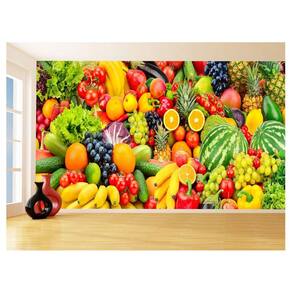 Papel De Parede 3D Alimentos Frutas Coloridas 3,5M Al417