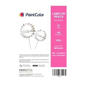 Lamicor Prata 255g A4 - 10 Folhas