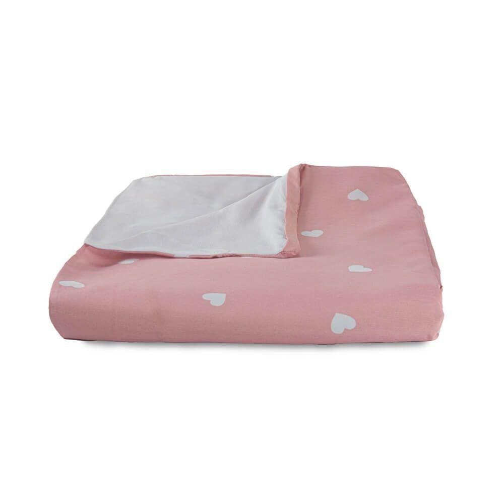 Capa Duvet Para Edredom Casal Queen Essencialle Com Ziper 1 Peça Corações