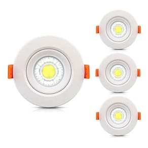 Kit 5 Spot Led 5W Embutir Redonda Direcionável Branco Quente