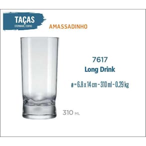 12 Copos Amassadinho 310Ml - Copo De Long Drink