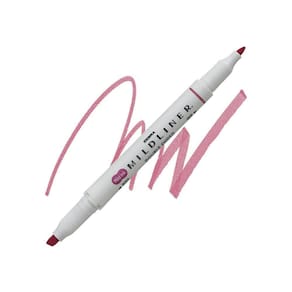 Caneta Marca-Texto Duplo Criativo Mildliner Rosa Zebra
