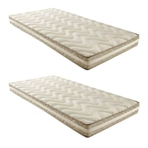 Kit com Kit com 2 Colchões Solteiro D33 Plus Duoface 14x88x188cm Unique Rustico Bege